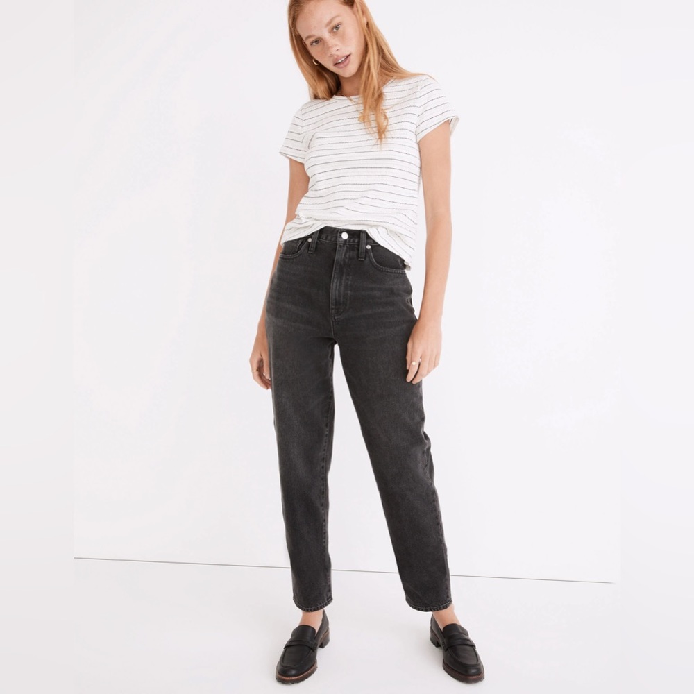 Madewell Baggy Tapered Jeans in Mackinnon Wash Black Size 25